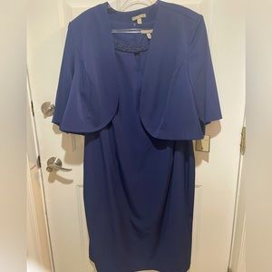 NWT Navy Blue Maya Brooke 2 Piece Jacket dress 24W